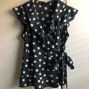 Sleeveless Ruffled Wrap Top